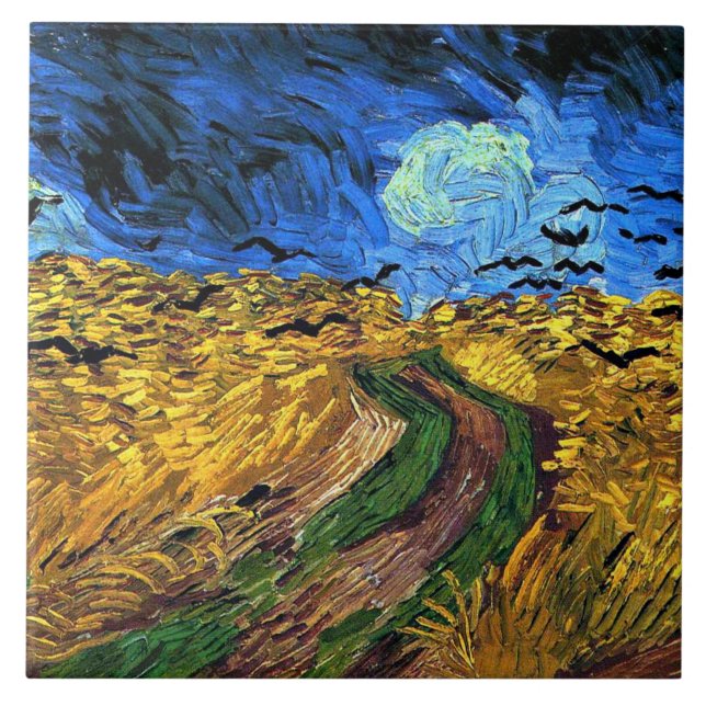 Van Gogh - Wheatfield with Crows, Ceramic Tile (Front)