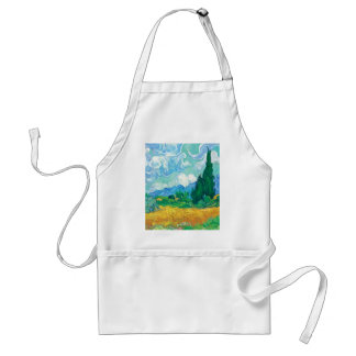 Van Gogh Wheatfield with Cypresses Adult Apron