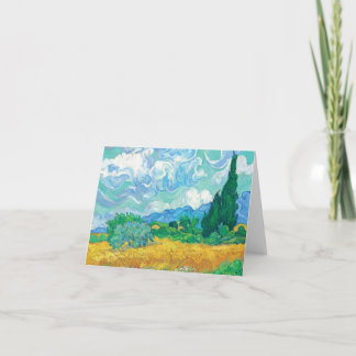 Van Gogh Wheatfield with Cypresses Card