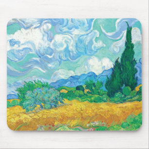 Van Gogh Wheatfield with Cypresses Mouse Pad
