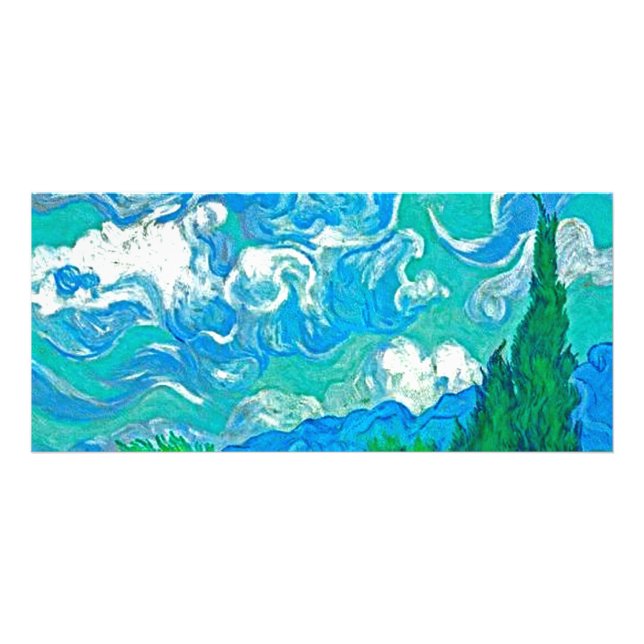 Van Gogh Wheatfield with Cypresses Rack Card (Front)