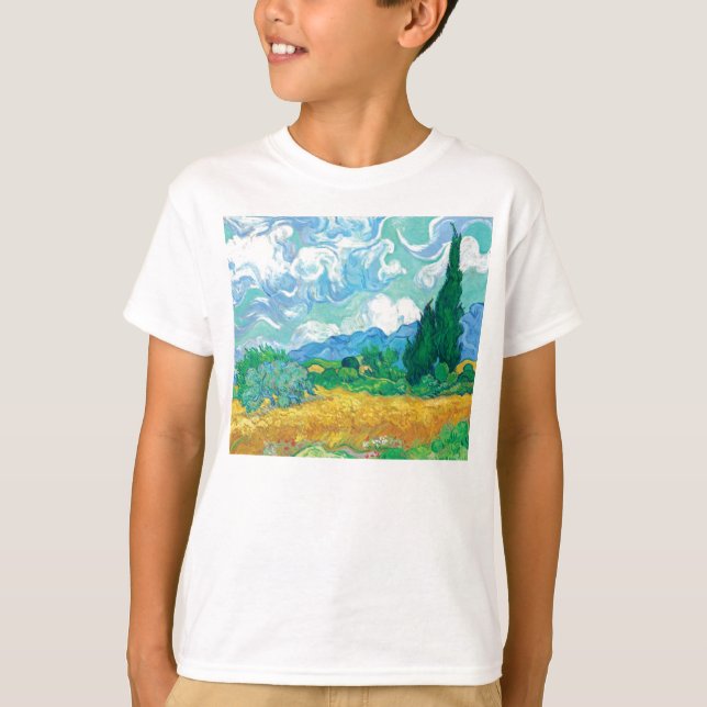 Van Gogh Wheatfield with Cypresses T-Shirt (Front)
