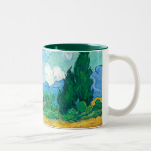 Van Gogh Wheatfield with Cypresses Two-Tone Coffee Mug