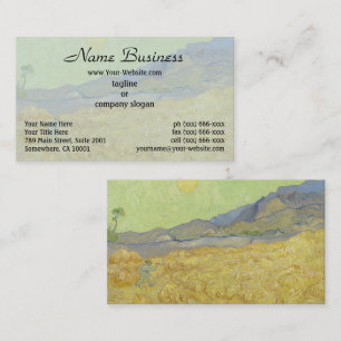 Van Gogh Wheatfield with Reaper - Golden Sun Business Card