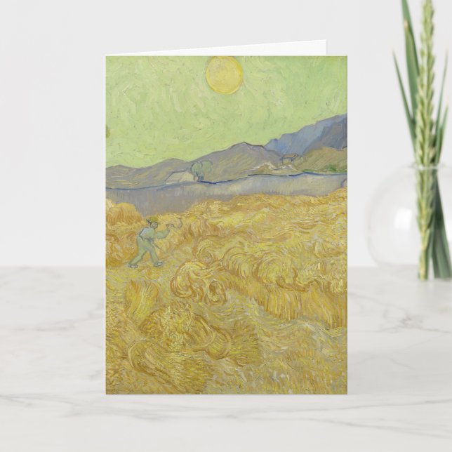 Van Gogh Wheatfield with Reaper - Golden Sun Card (Front)