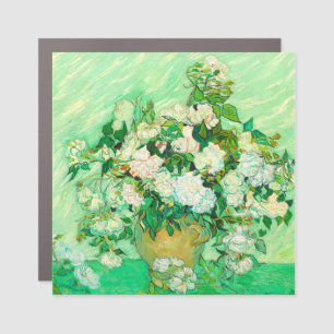 Van Gogh White Roses Car Magnet