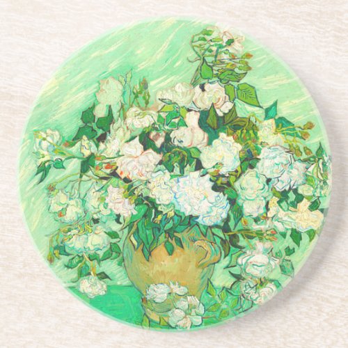 Van Gogh White Roses Coaster