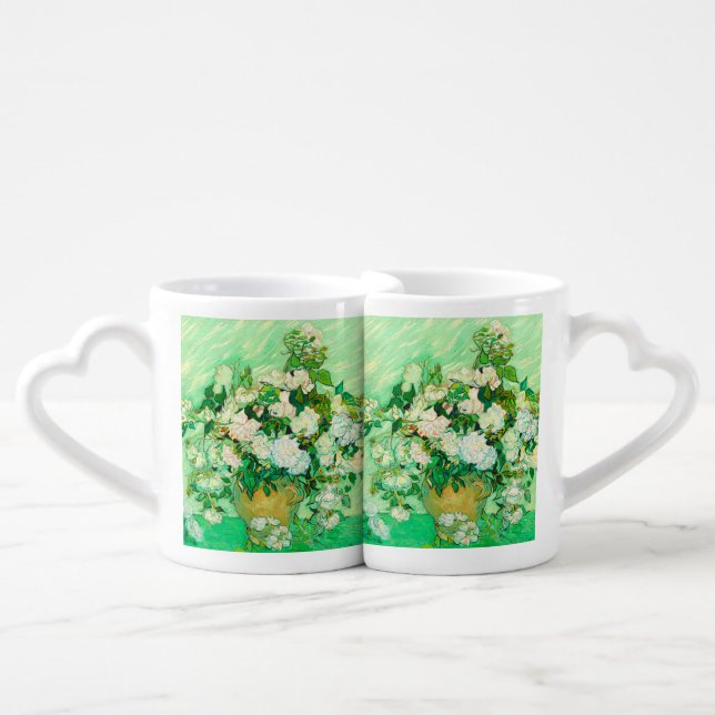 Van Gogh White Roses Coffee Mug Set (Front Nesting)