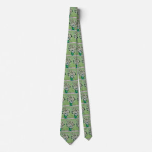 Van Gogh White Roses - Emerald Vase Floral Art Neck Tie