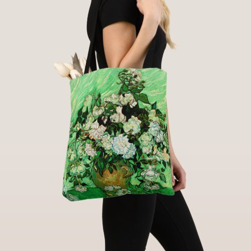 Van Gogh _ White Roses famous painting Tote Bag