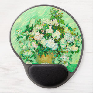 Van Gogh White Roses Gel Mouse Pad