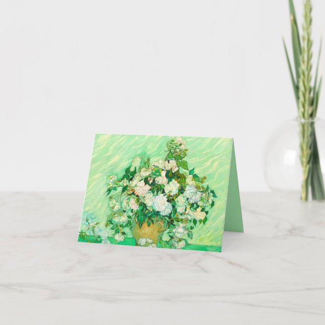 Van Gogh White Roses Invitation (Front)