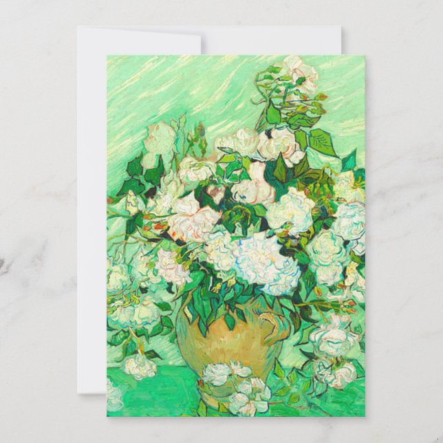 Van Gogh White Roses Invitation (Front)