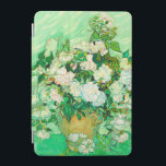 Van Gogh White Roses iPad Mini Cover<br><div class="desc">iPad Cover featuring Vincent van Gogh’s oil painting Vase with Pink Roses (1890). A gorgeous bouquet of roses are in a vase against a green background. A perfect gift for fans of Post-Impressionism and Dutch art.</div>