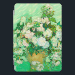 Van Gogh White Roses iPad Pro Cover<br><div class="desc">iPad Cover featuring Vincent van Gogh’s oil painting Vase with Pink Roses (1890). A gorgeous bouquet of roses are in a vase against a green background. A perfect gift for fans of Post-Impressionism and Dutch art.</div>