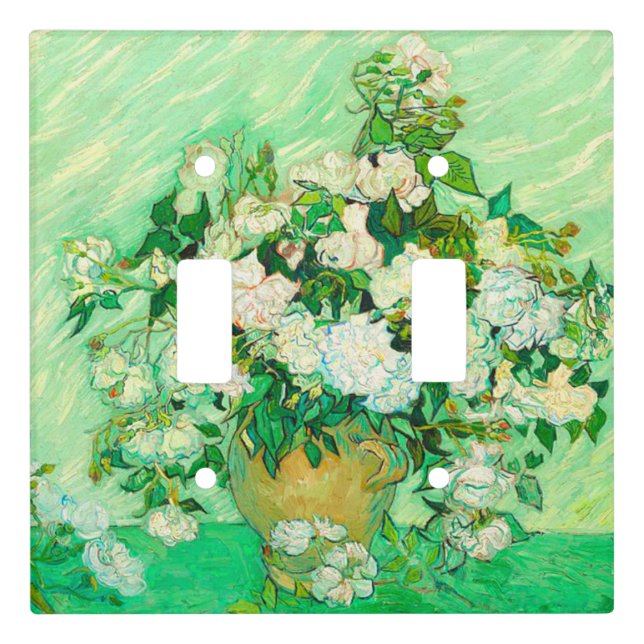 Van Gogh White Roses Light Switch Cover (Front)