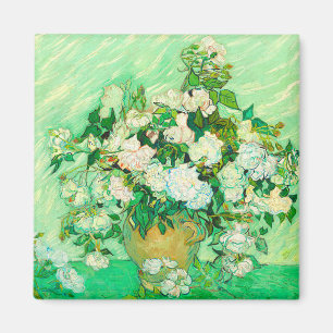 Van Gogh White Roses Magnet