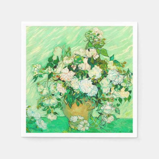 Van Gogh White Roses Napkins (Front)