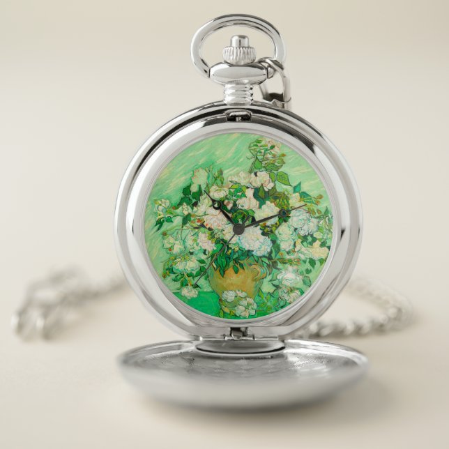 Van Gogh White Roses Pocket Watch (Inside)