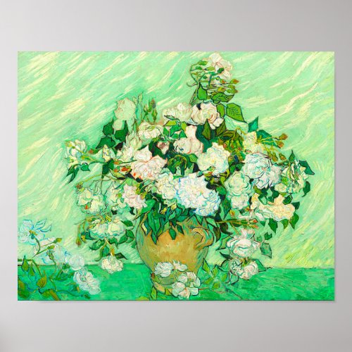 Van Gogh White Roses Poster