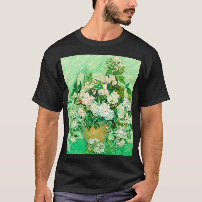 Van Gogh White Roses T-Shirt (Front)