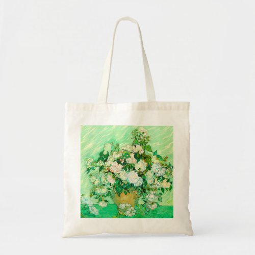 Van Gogh White Roses Tote Bag