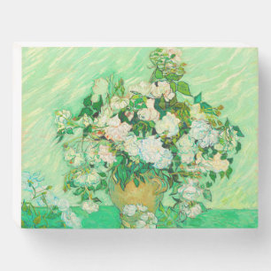 Van Gogh White Roses Wooden Box Sign