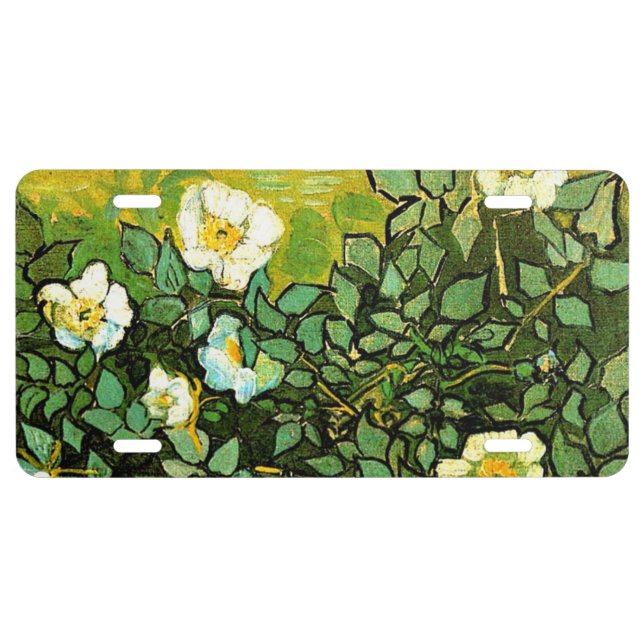 Van Gogh - Wild Roses License Plate (Front)