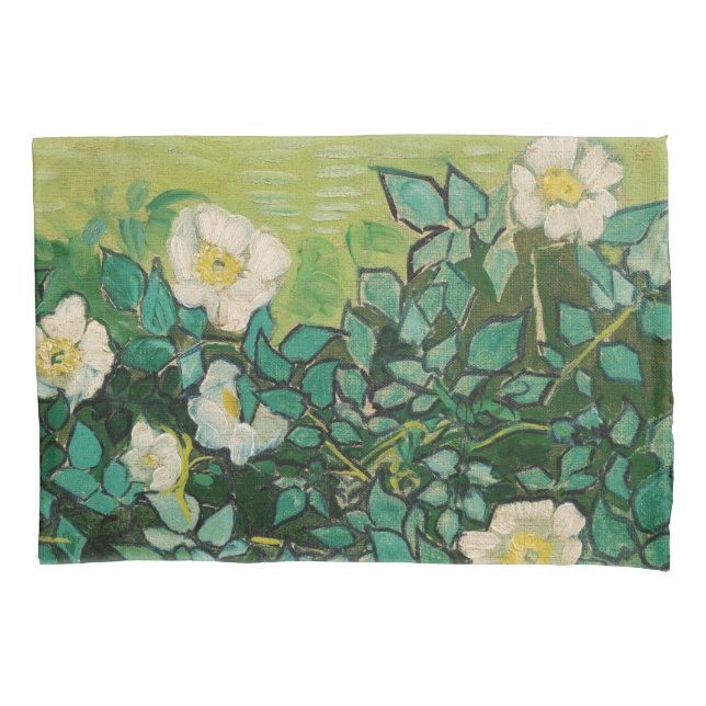 Van Gogh Wild Roses Pillow Case (Front)