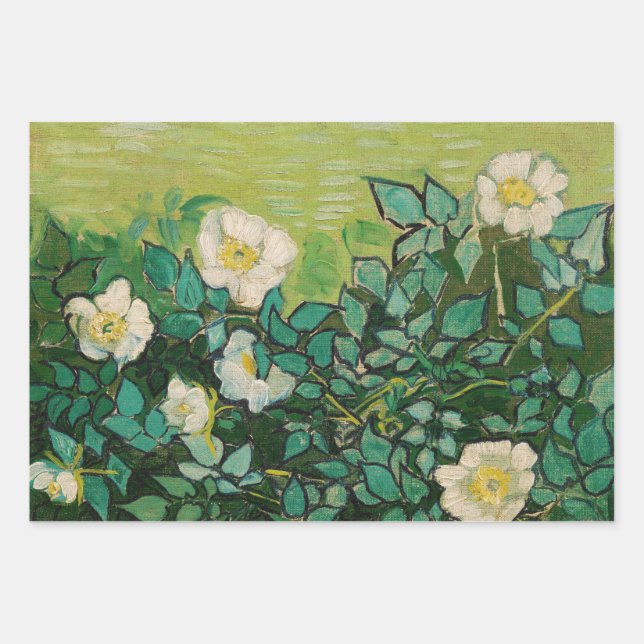 Van Gogh Wild Roses Wrapping Paper Sheets (Front)