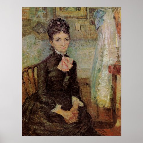 Van Gogh Woman Sitting by a Cradle Vintage Art Poster