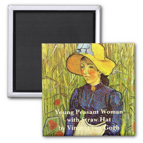 Van Gogh Young Peasant Woman with Straw Hat Magnet