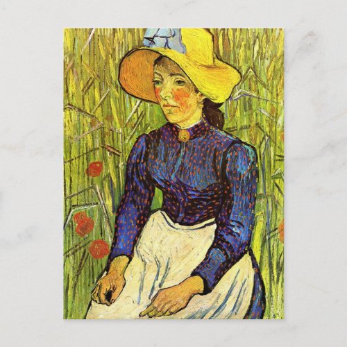 Van Gogh Young Peasant Woman with Straw Hat Postcard