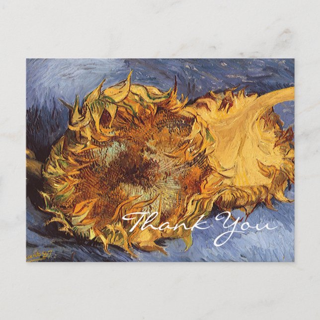Van Gogh's 2 Cut Sunflowers Postcard (Front)