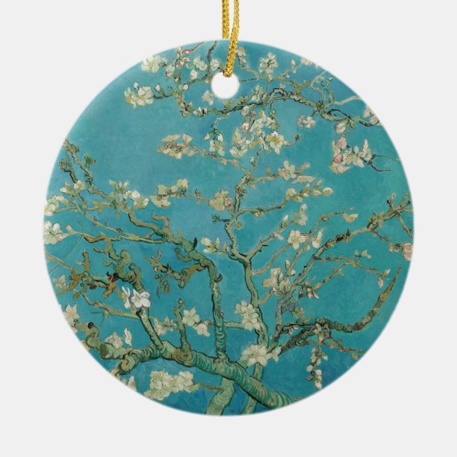 Van gogh's Almond Blossom Ceramic Ornament (Front)
