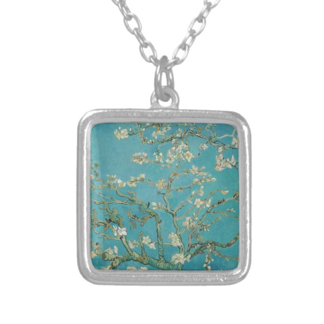 Van gogh's Almond Blossom Silver Plated Necklace (Front)