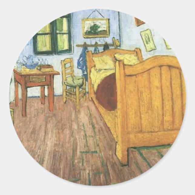 Van Gogh's Bedroom in Arles Classic Round Sticker (Front)