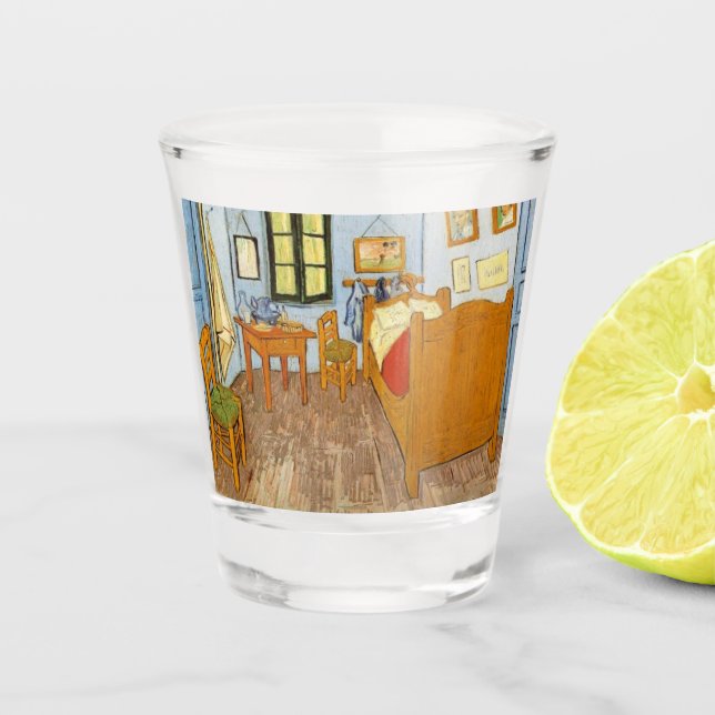 Van Gogh's Bedroom Shot Glass (Front)