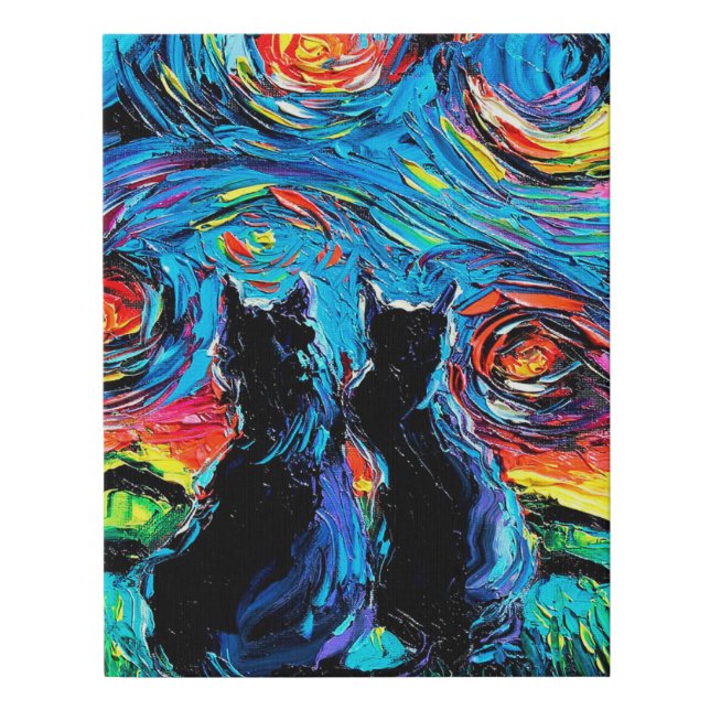 van Goghs Cats |Cat Lover Faux Canvas Print (Front)