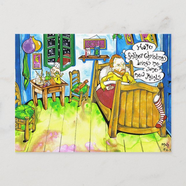 Van Goghs Christmas Holiday Postcard (Front)