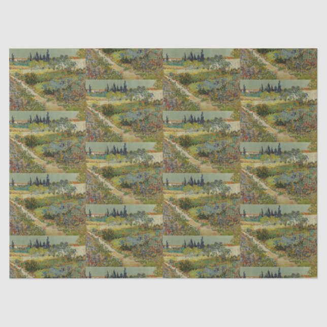 Van Gogh's Classic Painting Garden in Arles Tissue Paper (Front)
