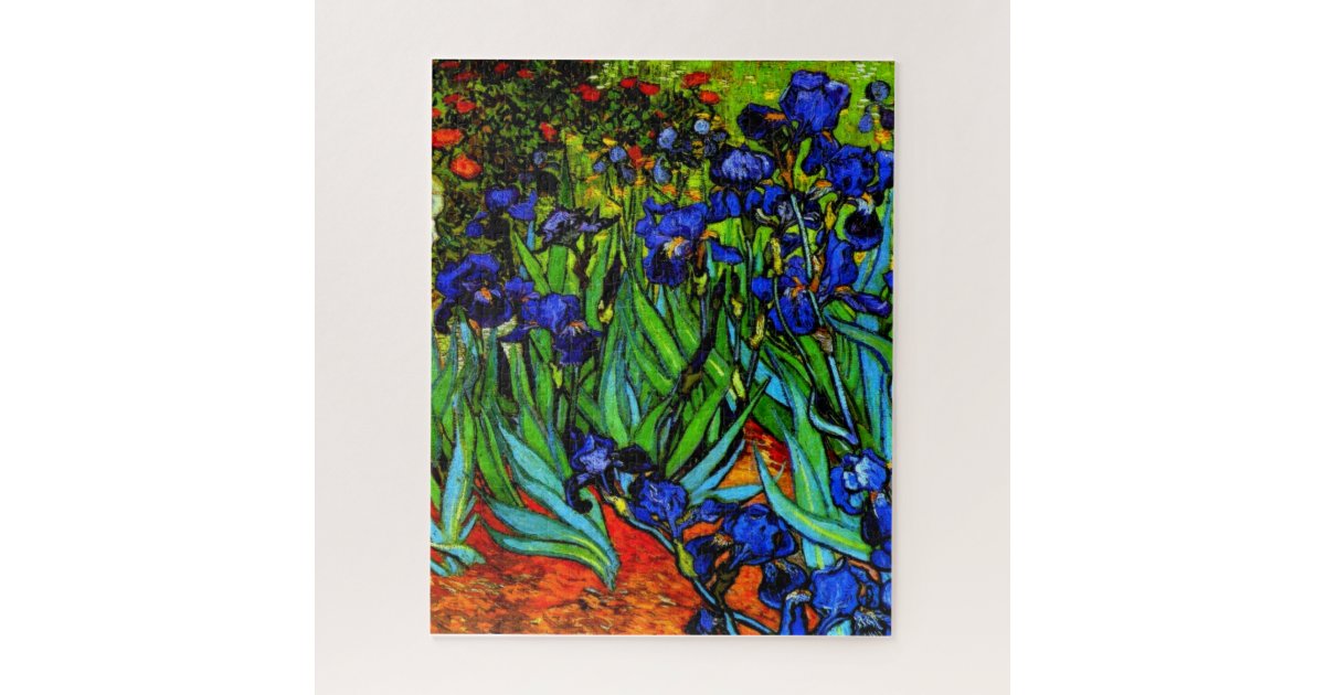 profile curve dress Van Gogh's famous painting, Irises Jigsaw Puzzle | Zazzle