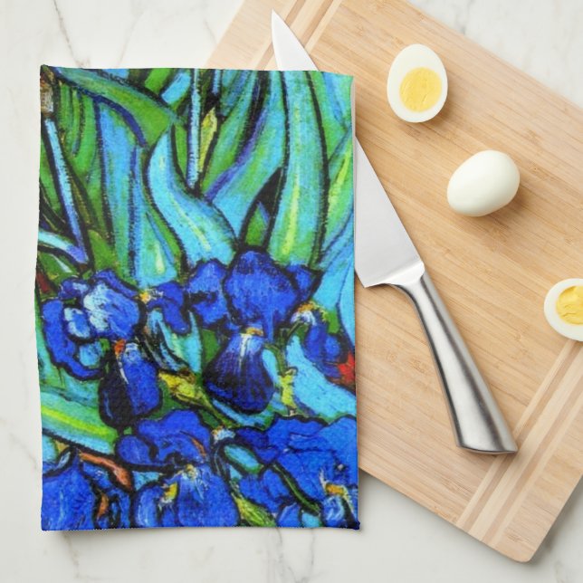 Van Gogh's famous painting, Irises, Kitchen Towel (Quarter Fold)