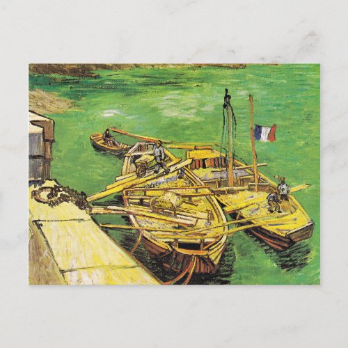 Van Goghs famous painting Rhone Boats 1888 Postcard
