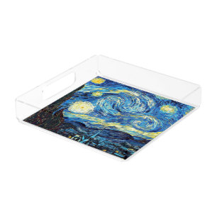 Van Gogh's famous painting, Starry Night Acrylic Tray