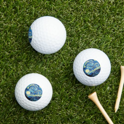 Van Gogh's famous painting, Starry Night Golf Balls