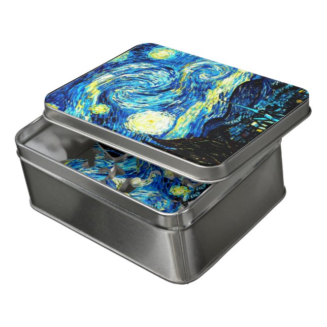 Van Gogh's famous painting, Starry Night Jigsaw Puzzle (Lid Open)