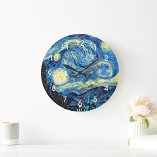 Van Gogh's famous painting, Starry Night, Large Clock
