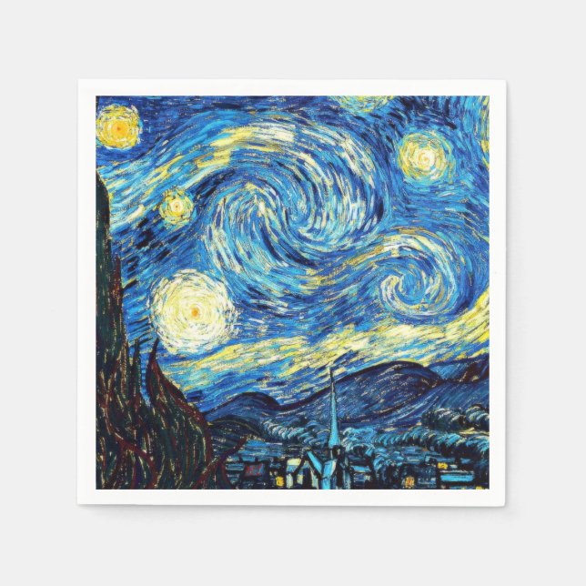 Van Gogh's famous painting, Starry Night Napkins (Front)