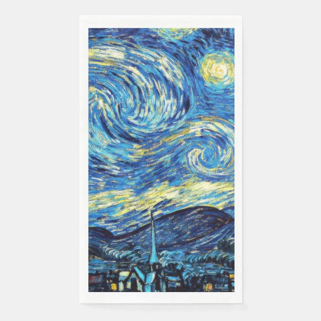 Van Gogh's famous painting, Starry Night Paper Guest Towels (Front)